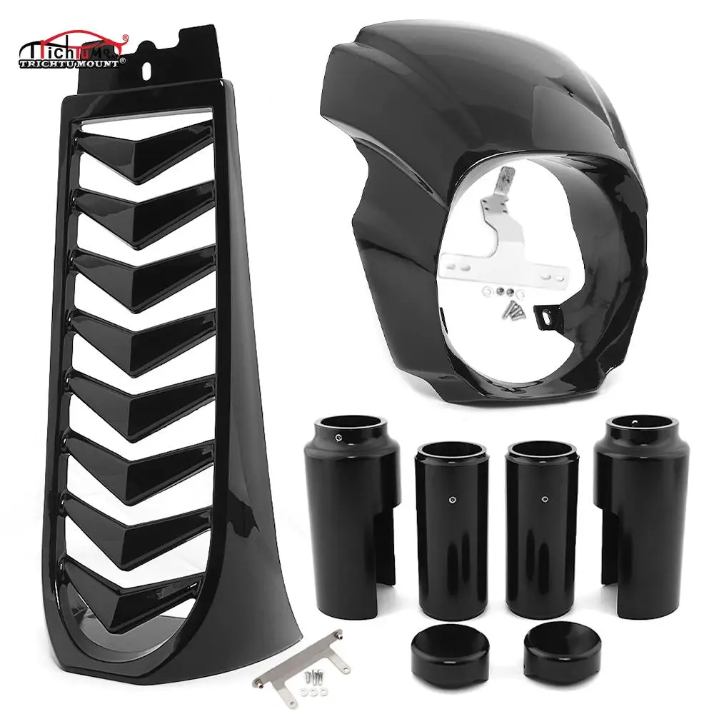 Спойлер для подбородка мотоцикла + крышки вилки обтекатель фары Harley Softail Street Bob break