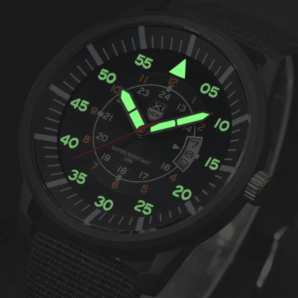 Men Waterproof Mechanical Watch Military Men Quartz Watch Black Dial Date Luxury Sport Wrist Watch Automatic Luminous Clock