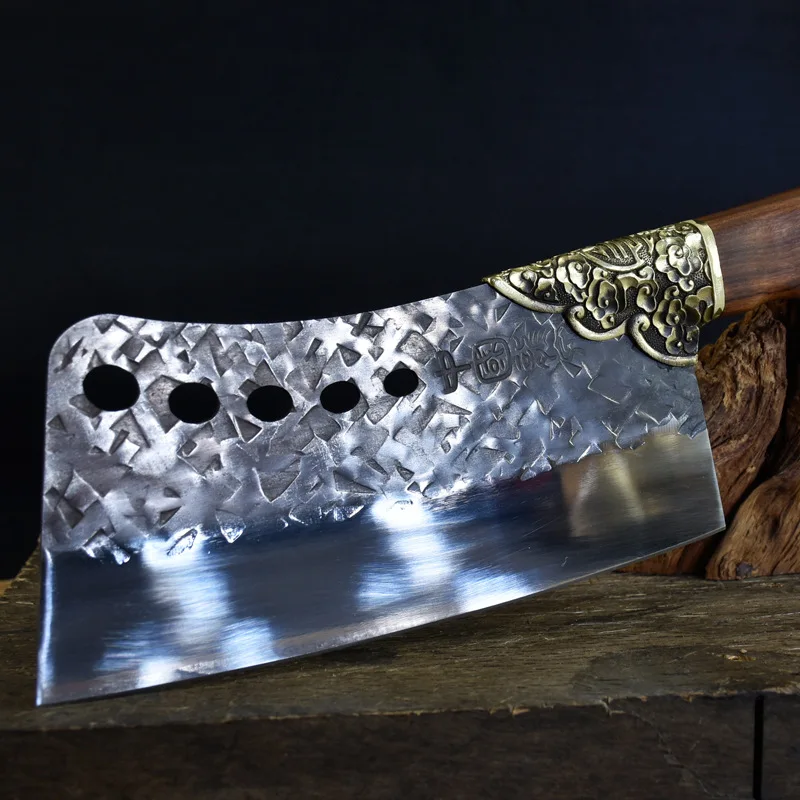 

Professional Kitchen Knife 7CR17MOV Steel Forged Ultra Sharp Copper Decoration 8 Inch Chopping Knife For Cutting Bone And Meat