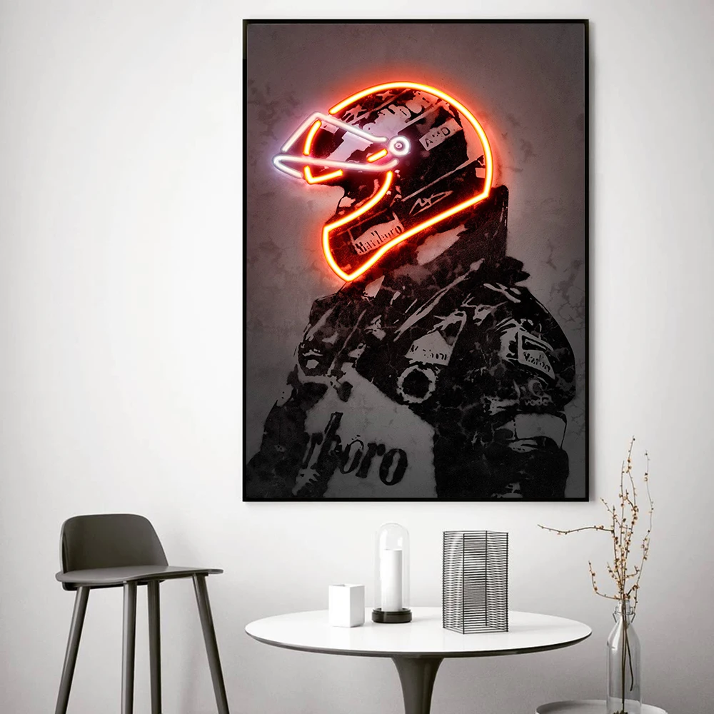 Майкл гонки костюм неоновый постер граффити художественные принты ретро холст