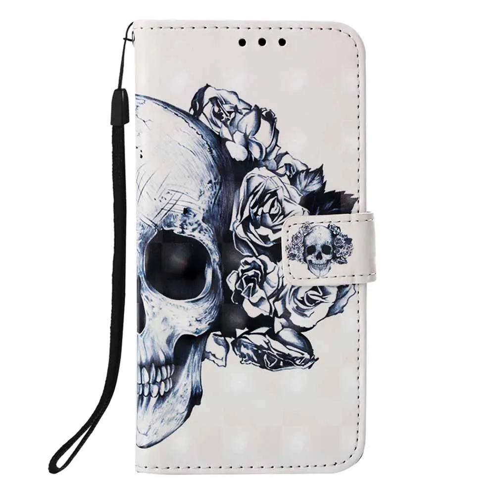Skull Чехол-бумажник флип-чехол для телефона для LG X Мощность 3 Stylo 4 Aristo 2 Plus G7 G8 V40 V50 ThinQ 5G K8 K9 K10 K11 K20 Plus кожаный чехол - Цвет: Skull