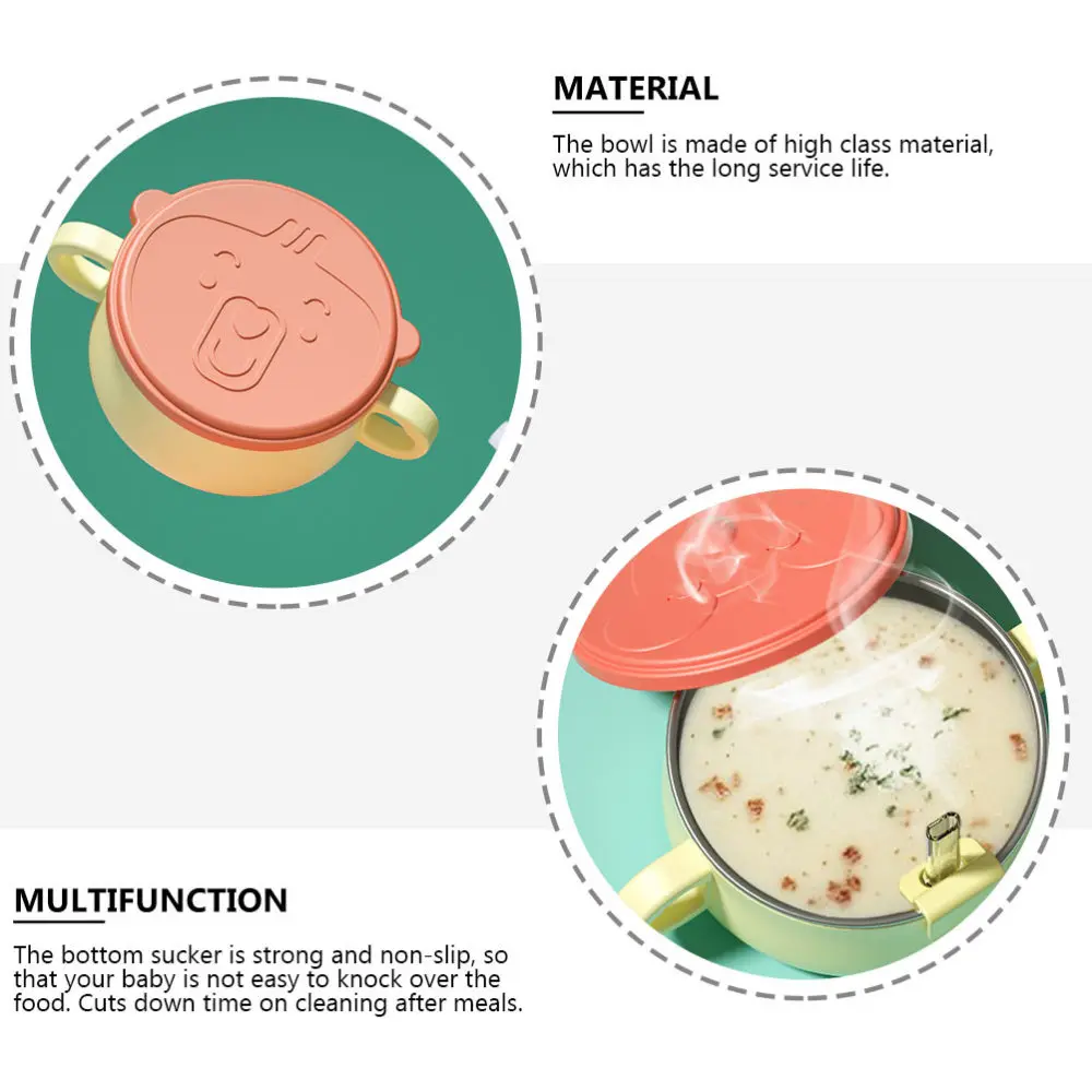 

1pc Dual-handle Baby Eating Bowl Young Kids Bowl Baby Food Grinding Bowl