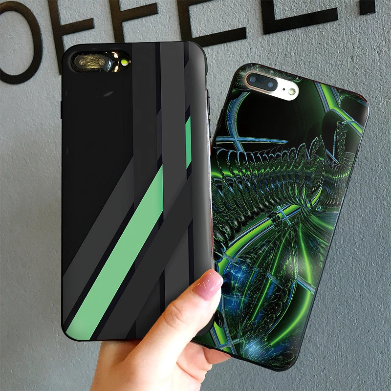 Мягкий ТПУ силикон для Xiaomi mi 8 A2 LITE 6X X 2S 3 F1 9 CC9E CC9 SE 9T A3 PRO зеленая полоса