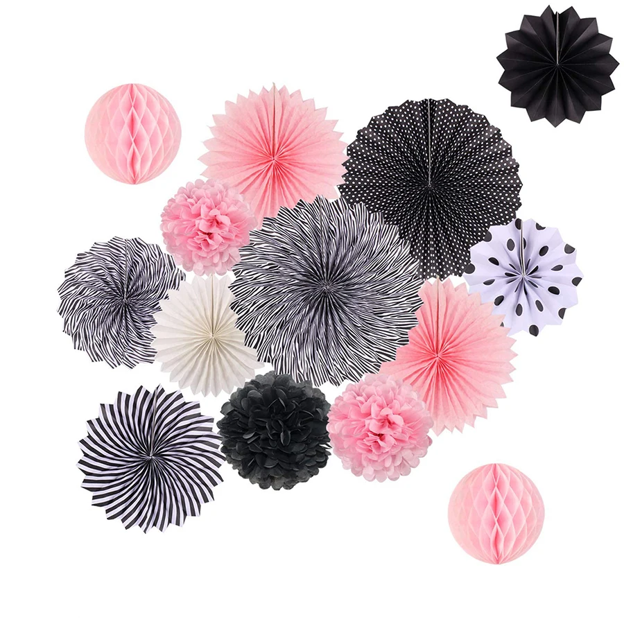 13 шт./компл. фиолетовый набор бумажных фанатов розовые помпоны свадьба с днем