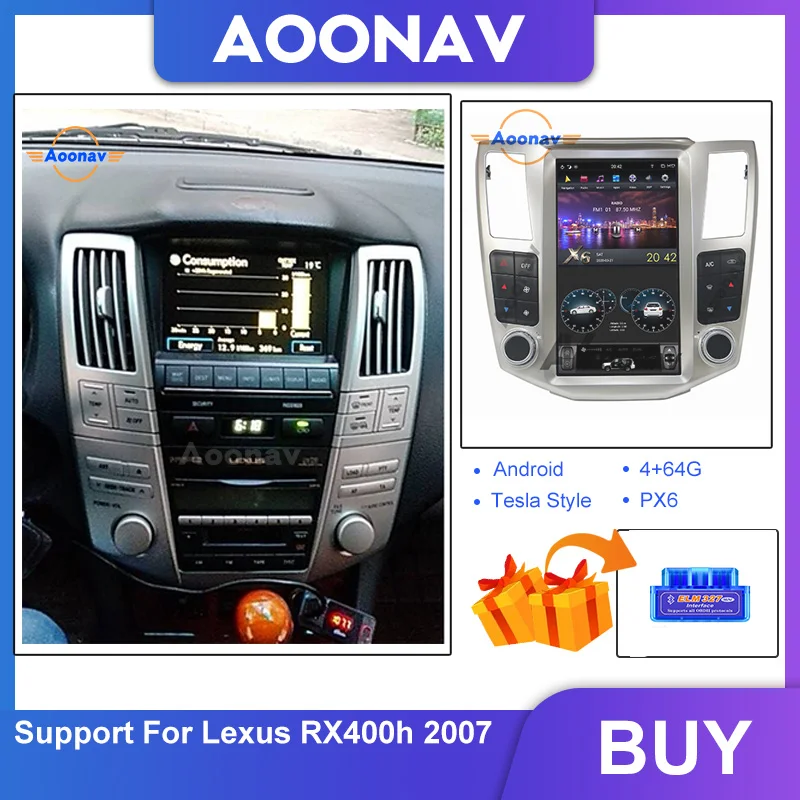 Автомобильное радио AOONAV в стиле Тесла с вертикальным экраном мультимедийный