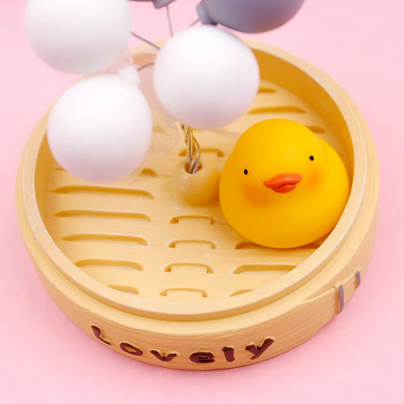 Маленькие украшения-пароварка с милыми мультяшными утками, пингвинами и воздушными шариками из смолы для домашнего декора. Новогодние подарки для детей - игрушки.