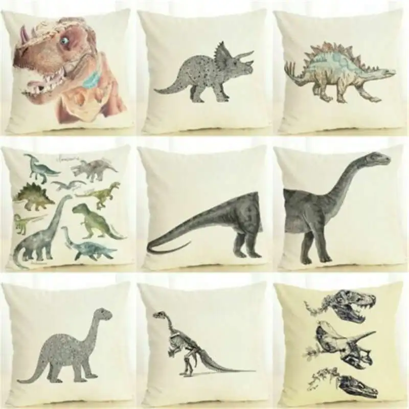 Наволочка динозавра тираннозавра 45x45 см наволочка из хлопка и льна с принтом