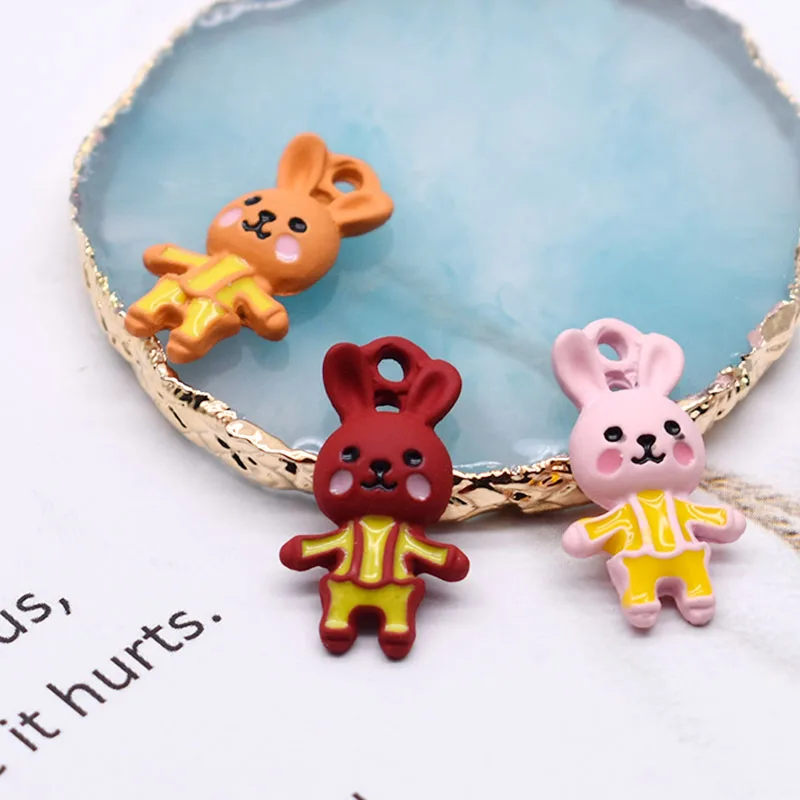 

10pcs Cute rabbit Pendant Charms Metal Alloy Red rabbit Charms Pendants For Jewelry Making Findings DIY Necklace Pendants