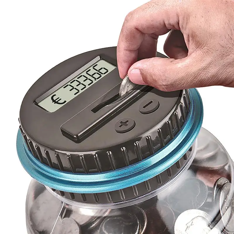 

Electronic Piggy Bank Digital LCD Coin Counting Money Saving Box Coins Jar Coins Storage Box For USD EURO GBP Money Gifts