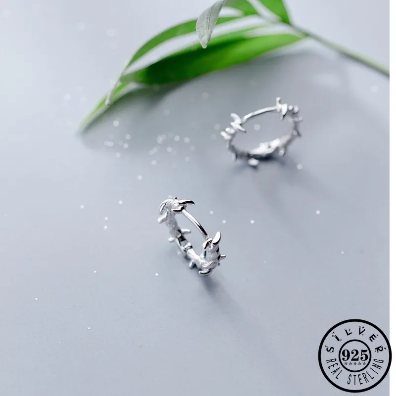 

925 Sterling Silver Round Circle Ear Rings Earings Korean Geometric Shape Small Hoops Piercing Earrings Fine Jewelry for Women