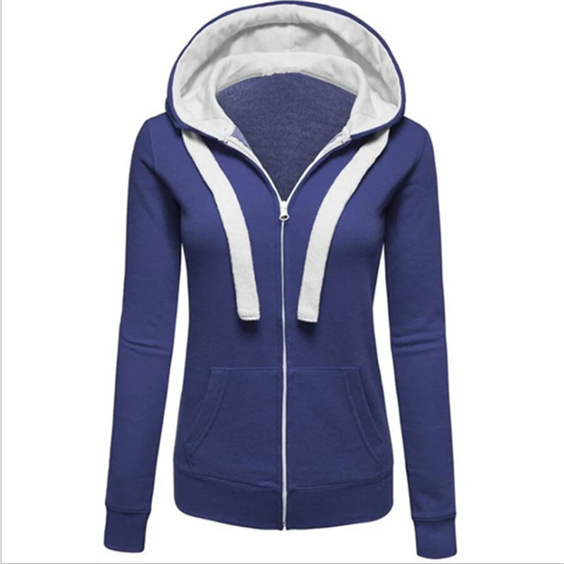 Толстовка женская с капюшоном повседневный однотонный свитшот длинным рукавом