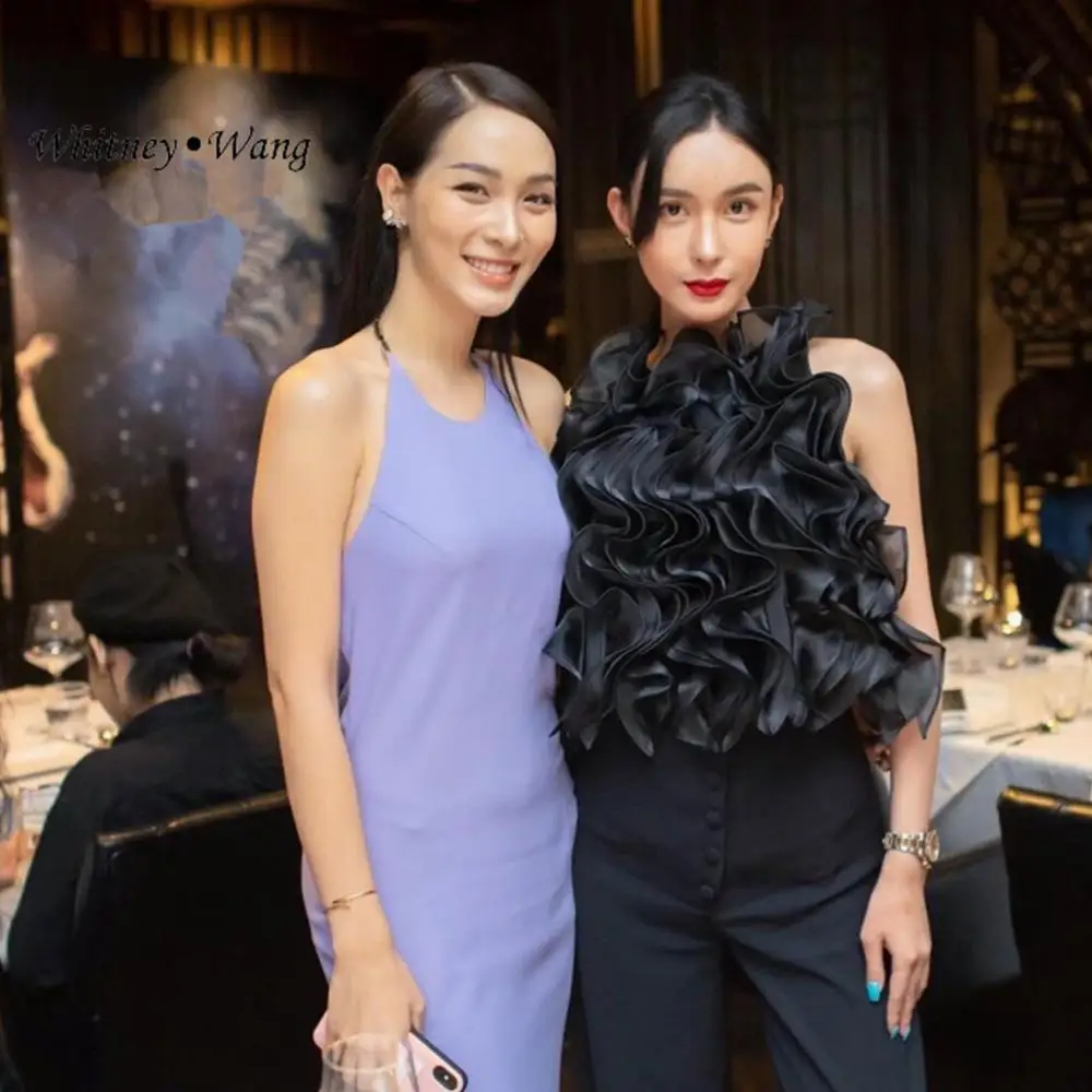 Женская уличная блузка WHITNEY WANG вечерние блузки с волнистыми оборками весна-лето