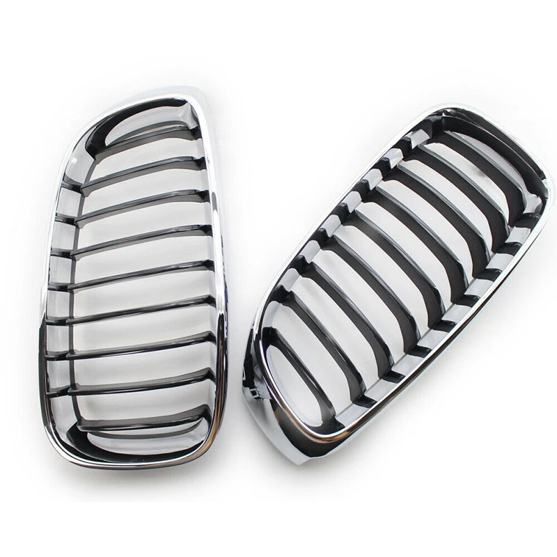 

1 Pair Car Front Kidney Grille Chrome & Black For-BMW F34 328I 335I GT 2014-2017 51137294803 51137294804
