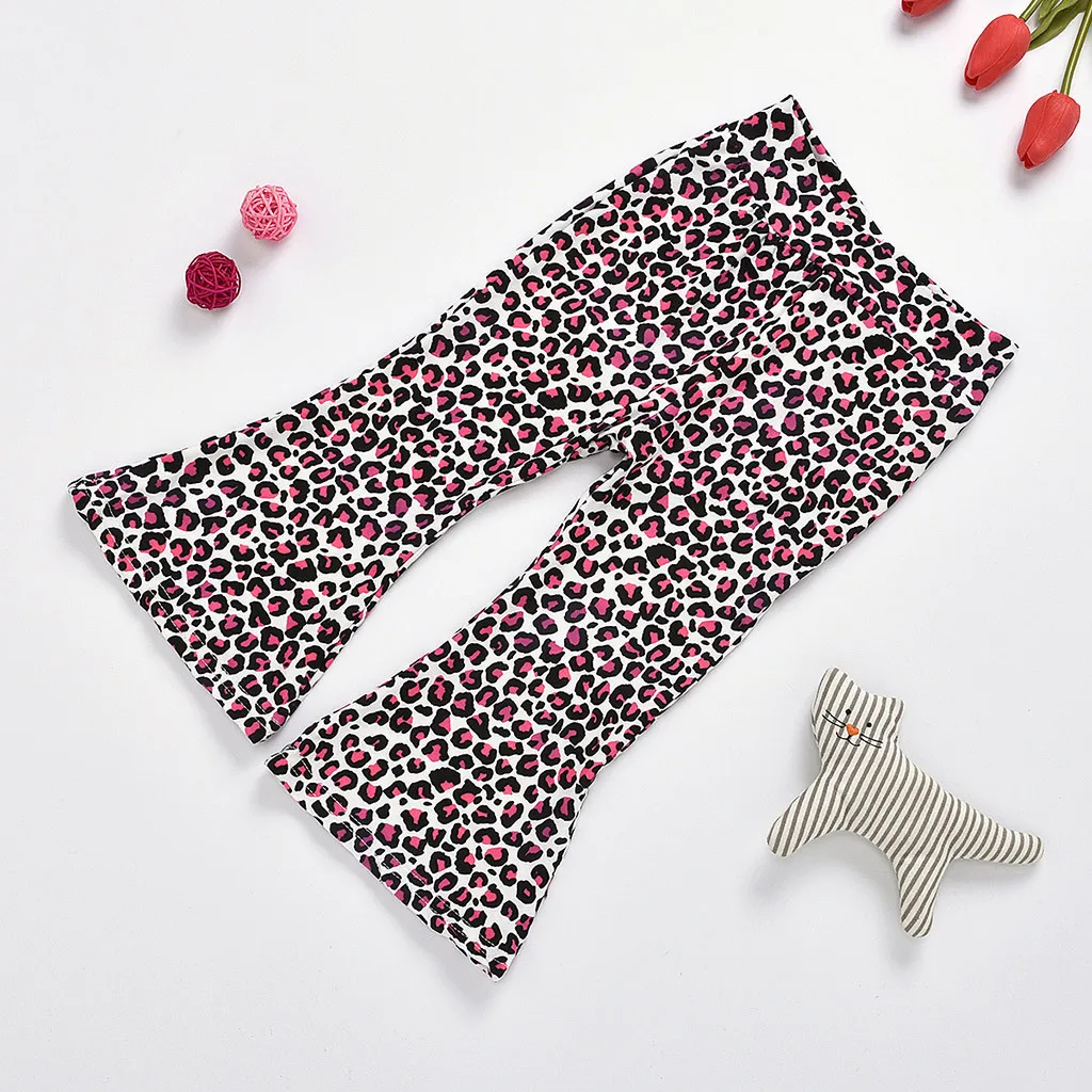 Комплект одежды из 2 предметов для маленьких девочек топы с леопардовым принтом +