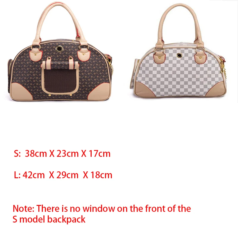 

Luxury Pet Dog Bag Outdoor Portable Leather Portable Pet Bag Summer Breathable Folding Printing Cat and Dog Handbag Pet Supplies