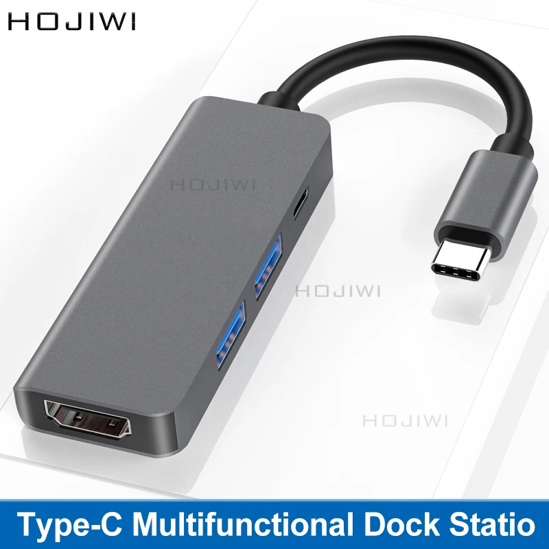 hojiwi 4 в 1usb c док станция usb type c на hdmi c pd кабел