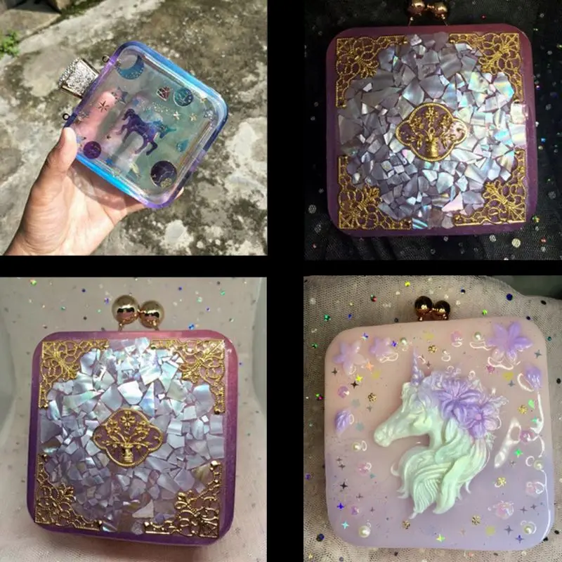 

DIY Clear Dynamic Liquid Square Quicksand Bag Silicone Mold Resin Casting Craft