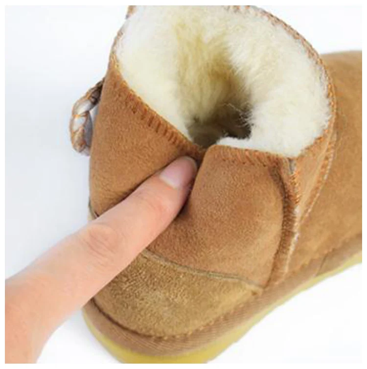 Baby Girls Snow Boots Winter Australia Warm Sheep Skin Leather Fur Baby Botas Waterproof Infant Boot Boys Bootie Shoes Non-slip