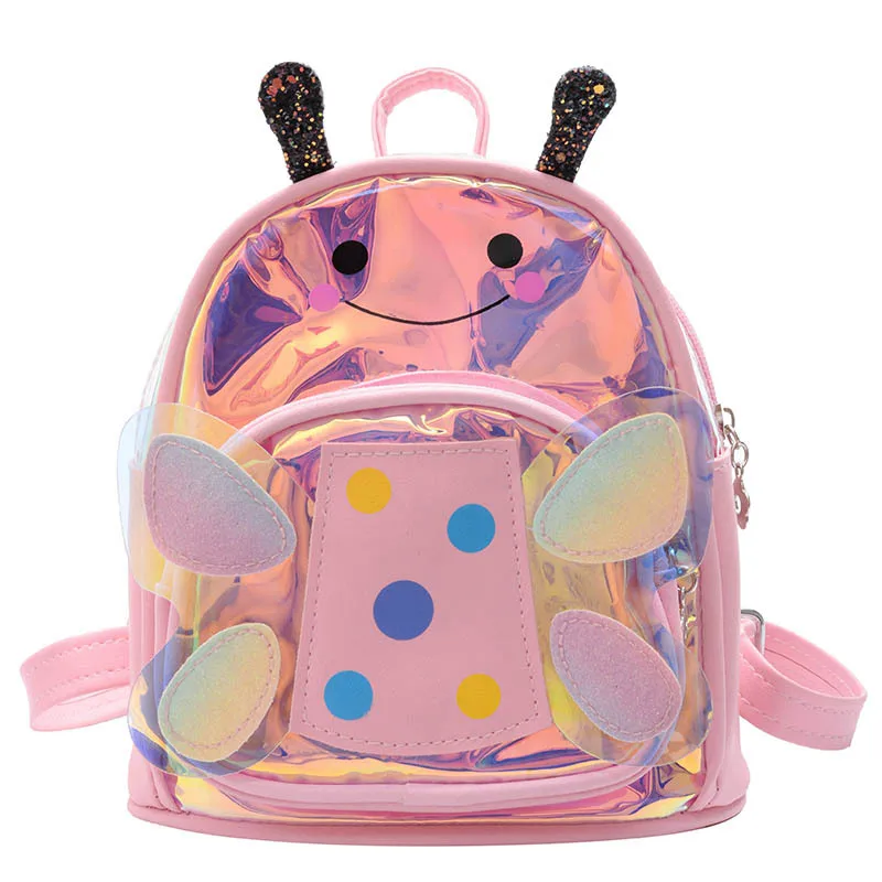 

Cute Little Bee Baby Safety Harness School Backpack Toddler Anti-lost Bag PU Laser Small Kidergarten Children School Bag Satchel