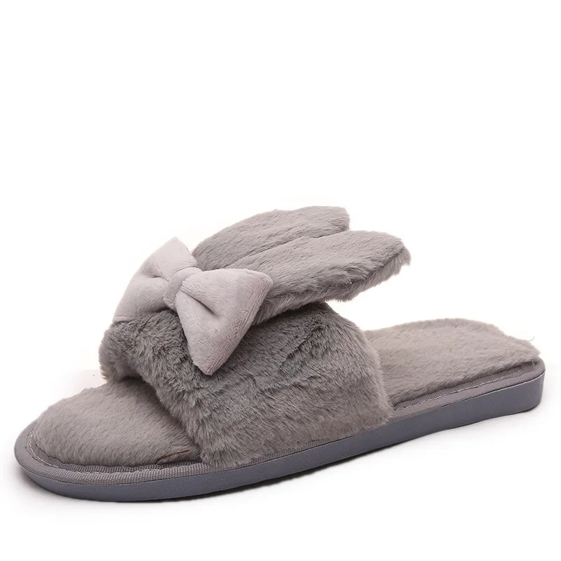 Зимние новые женские тапочки Повседневная теплая Модная домашняя обувь на