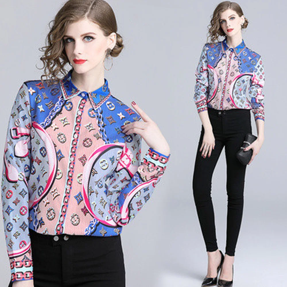 Подиумные брендовые винтажные Женские топы и блузки с буквенным принтом 2020