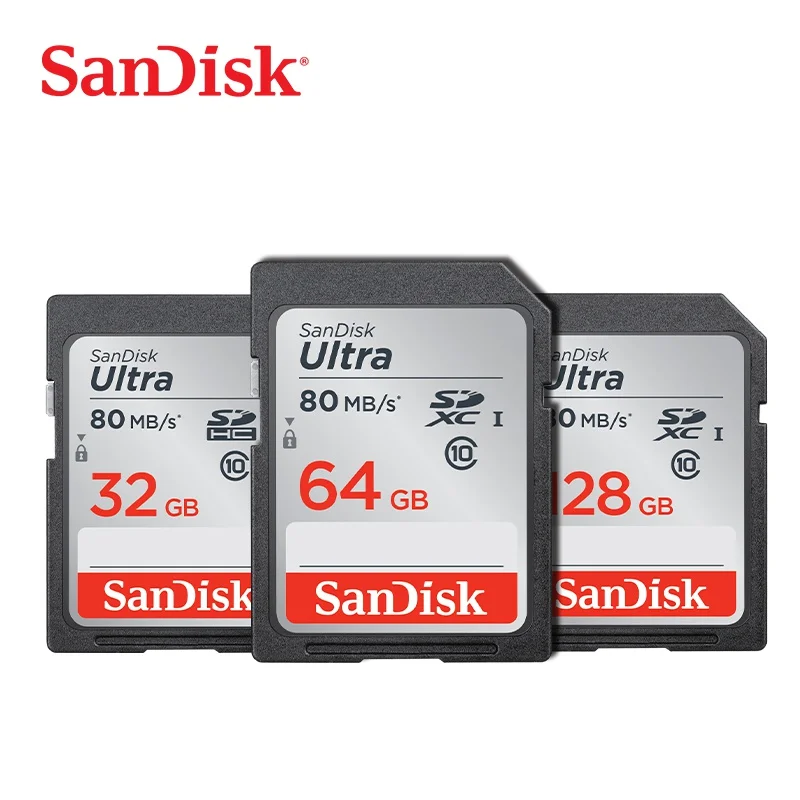 SanDisk ультра Карта памяти SDHC/SDXC SD карта класс 10 128 Гб 64 ГБ 32 16 карты C10 UHS I 80 МБ/с./с