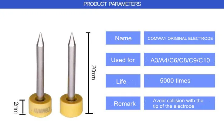 Newest Type Original COMWAY A3 A4 C5 C6 C8 C9 C10 Optical fiber fusion splicer electrodes CE-03-Y electrode rod