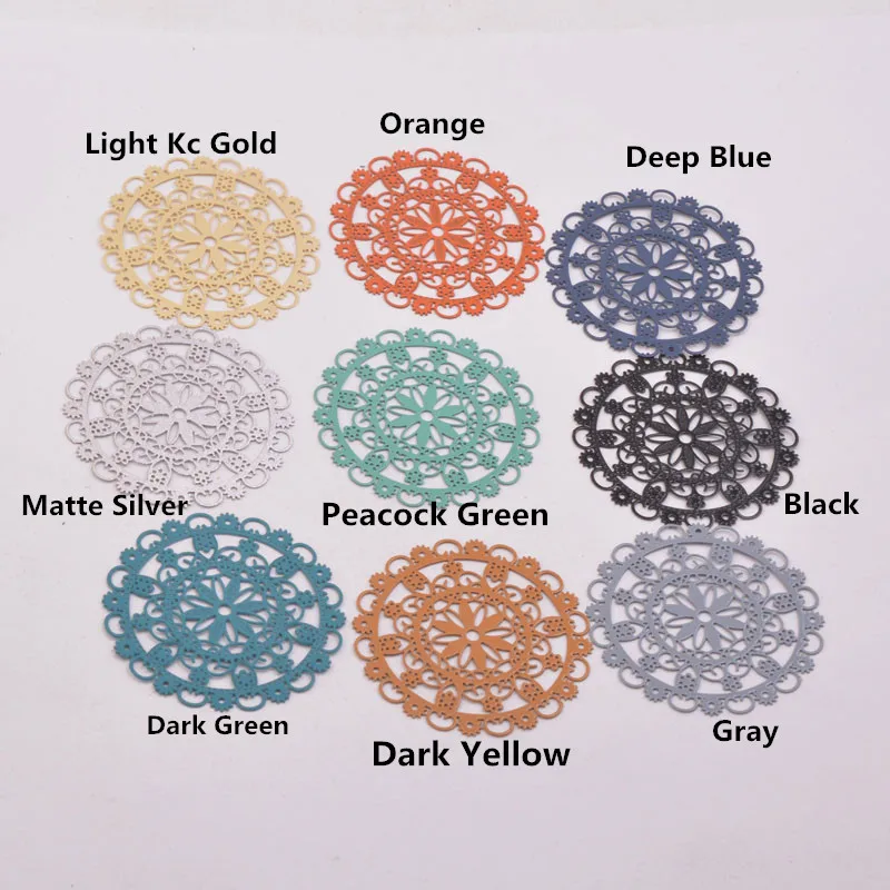 30 шт. AB5144 40 мм большой круглый соединитель для подвесок лазерной резки латунные