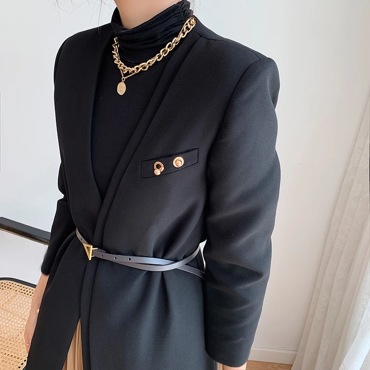 Черный костюм куртка для женщин 2020 осень офисный женский элегантный без