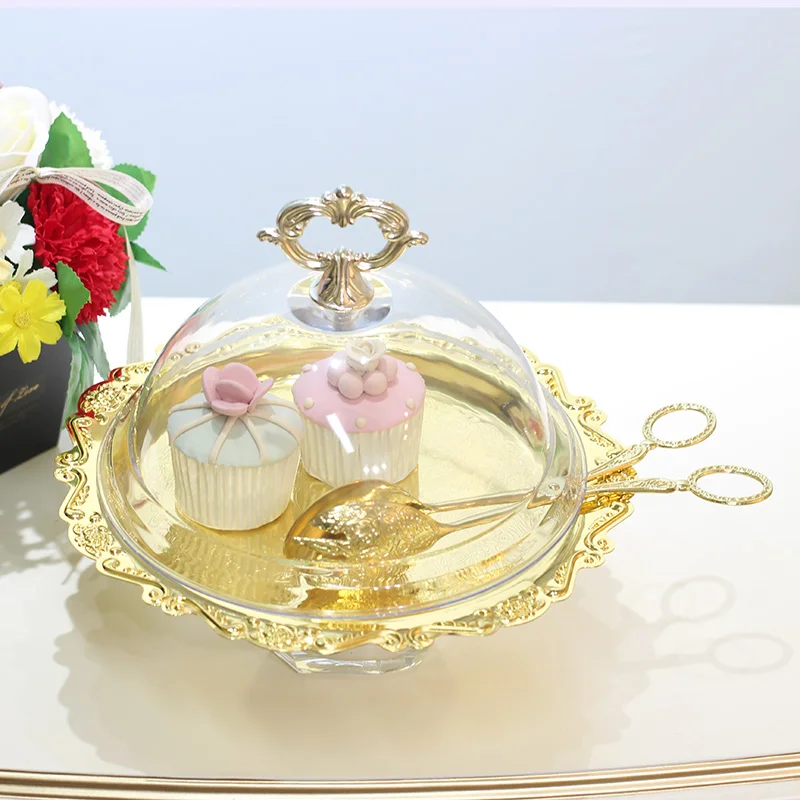 Посеребренный металлический поддон для торта тарелка фруктов десертная