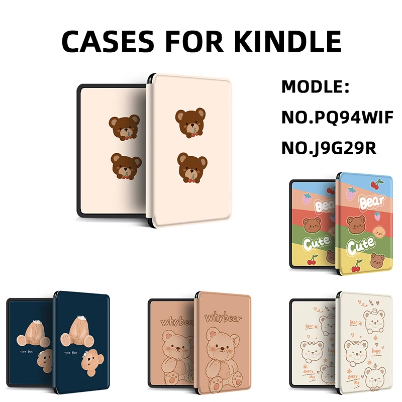 

For Kindle Paperwhite Capa J9G29R PQ94WIF Little Cherry Start Bear Cover for Kindle 4 Case Leather for Kindle 658 2018 2019