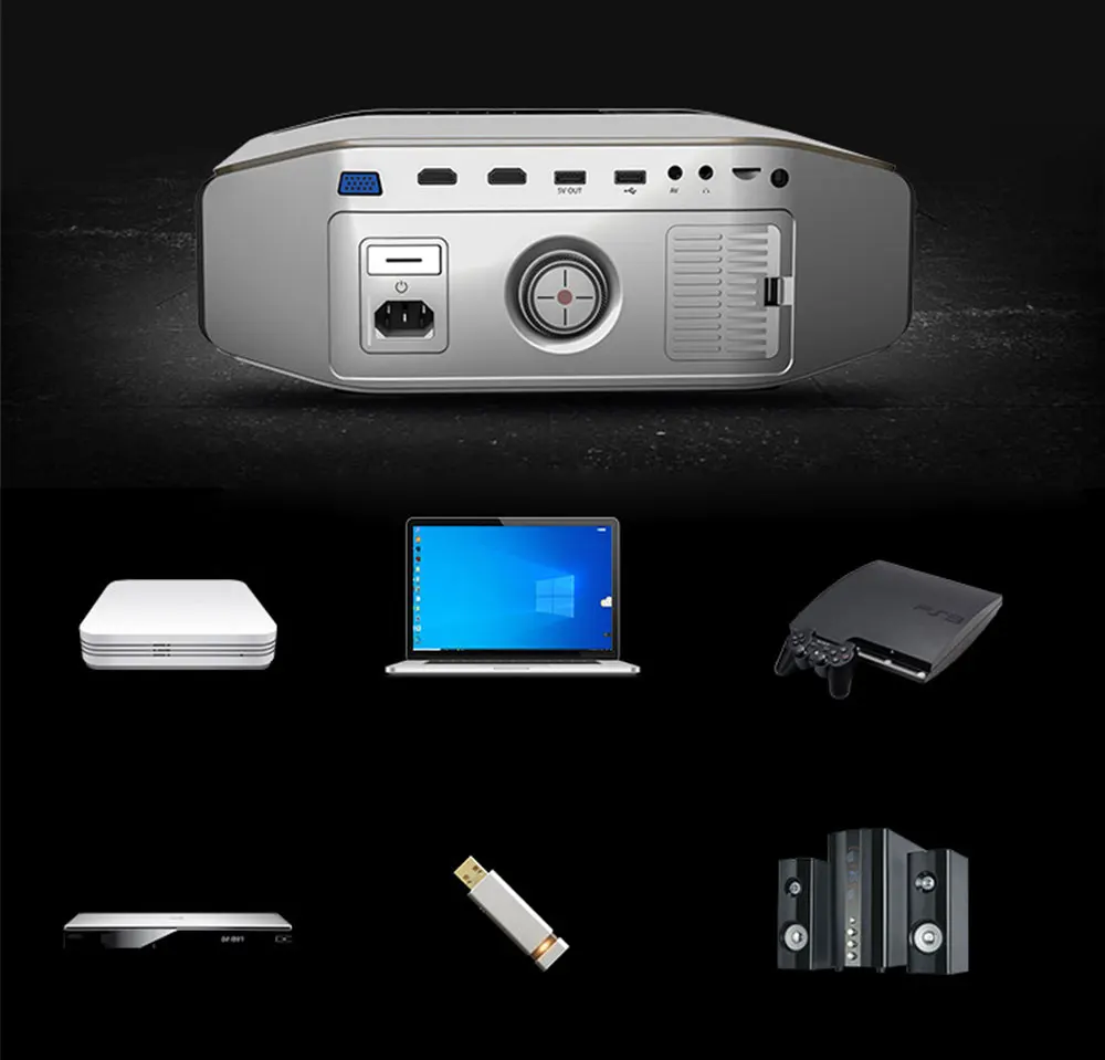 REAL TV YG620 Full HD 1080p проектор 6500 люмен Домашний кинотеатр HDMI совместимый USB |
