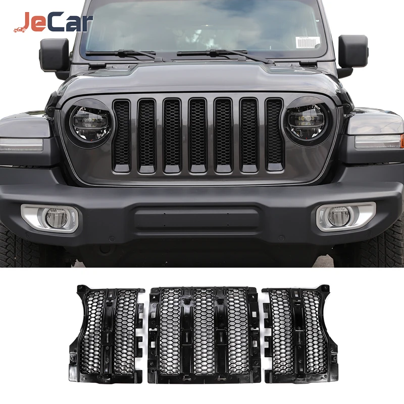 

ABS Car Racing Grills for Jeep Gladiator JT Front Bumper Grille Decoration Cover For Jeep Wrangler JL 2018 Up Car Accessories
