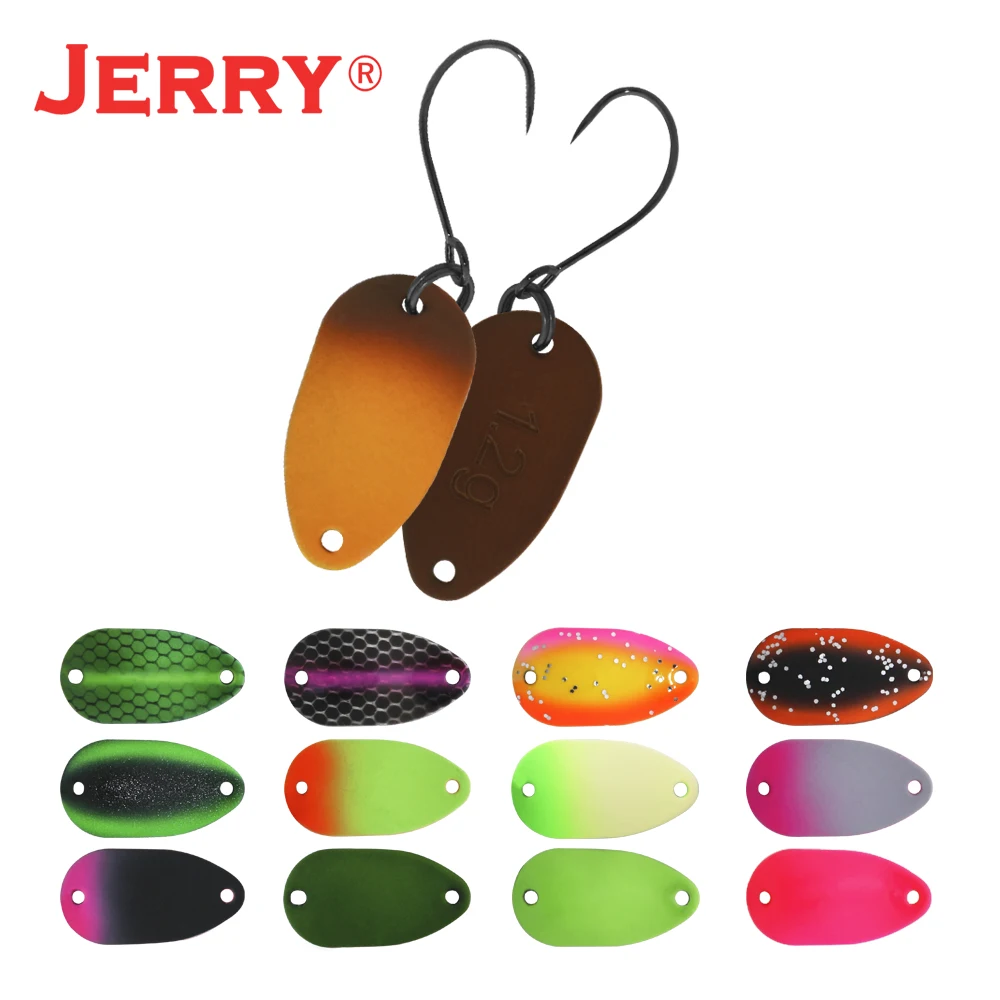 Jerry Gemini 1pc Spinning Fishing Micro Spoons Area Trout Wobble UV Colours Metal Lures Glitters Bait Wholesale