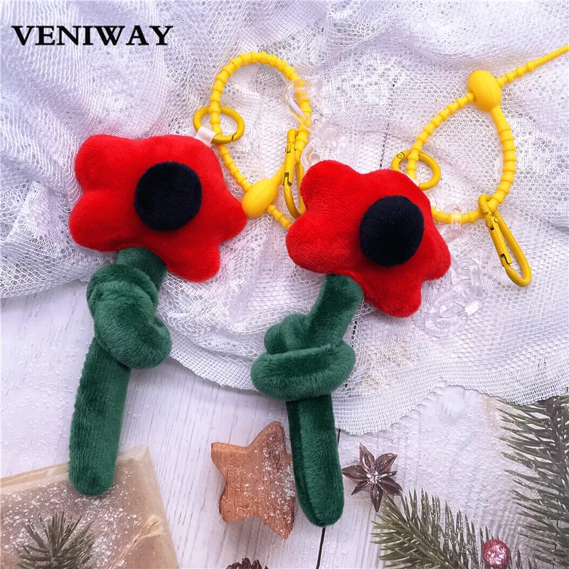 

NEW Key Hook Twist Knot Pendant Female Creative Flower Keyring Cloth Personalized Women Bag Gifts Charm Pendant Accessories