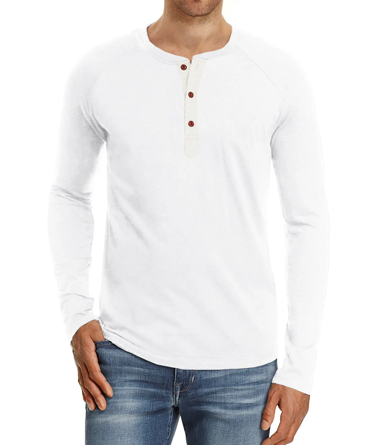 

Men's loose fitting long sleeve t-shirt men's undershirt men's T-shirt