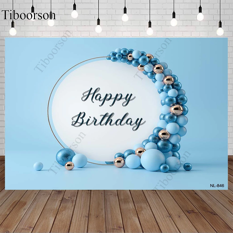 

Детский синий день Рождения Вечеринка воздушный шар фотография декорация детский душ Портрет фон настраиваемый фотография