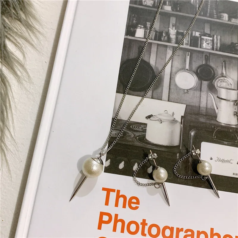 Женская жемчужная цепочка на свитер Han Guodong жемчужное ожерелье с острыми