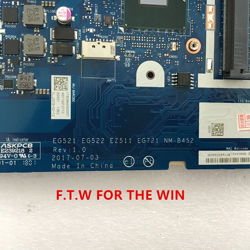 Bestellen MB 5B20P99233 Para Lenovo 320-17IKB Laptop Motherboard RAM 4G CPU I5-8250U NM-B452 100% Probado