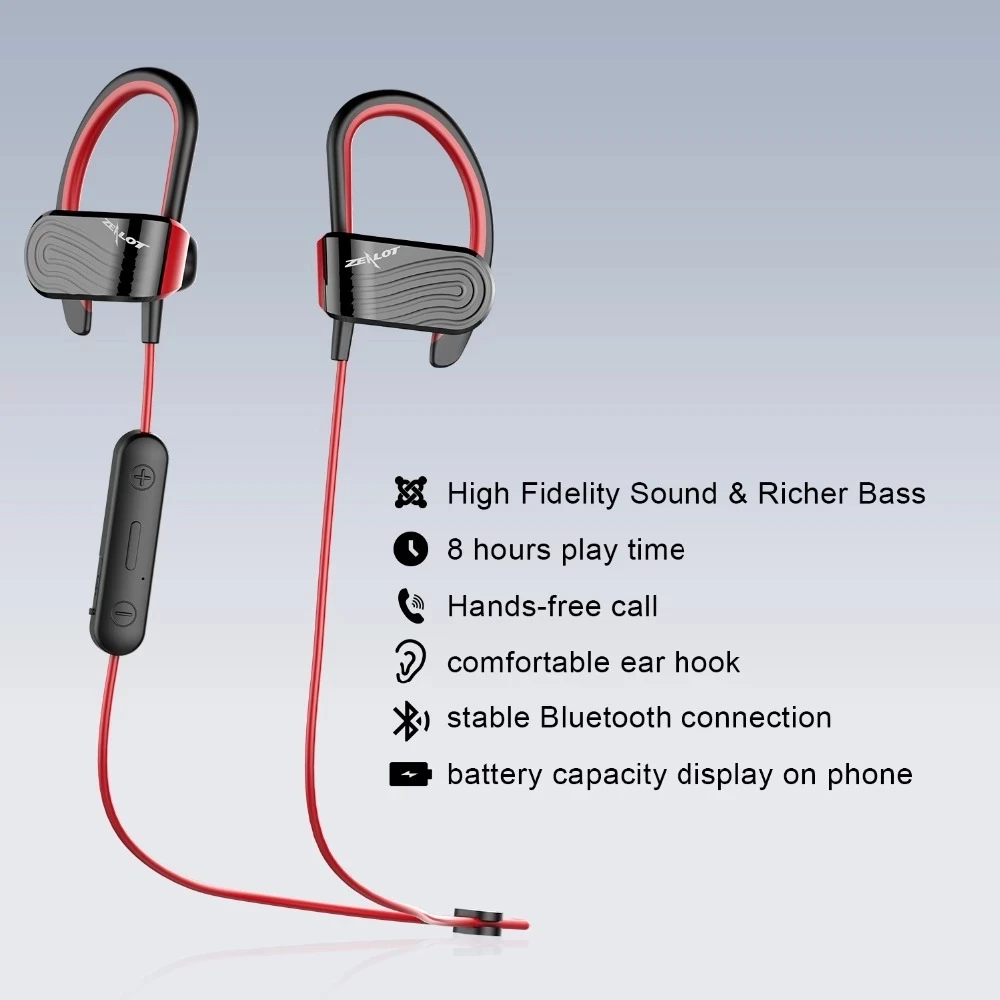Фанатик H12 спортивные Bluetooth наушники 5 0 с защитой от пота шейным Беспроводной 8H