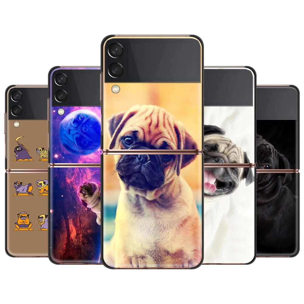Чехол для Samsung Galaxy Z с рисунком симпатичных Мопсов Yogi Dog флип 6 7 дюйма P3 Черный