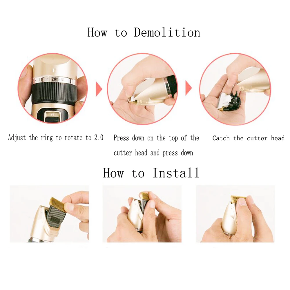 Электрическая машинка для стрижки собак и кошек с низким уровнем шума зарядкой