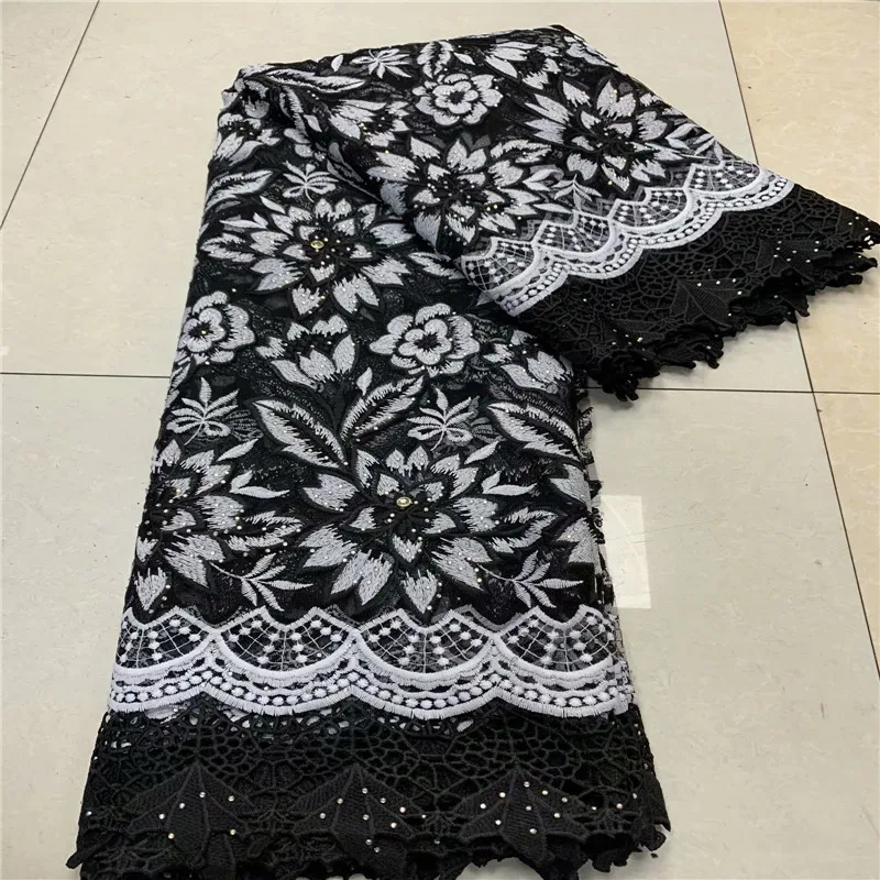 

African Lace Fabric red Embroidered French Cord Guipure Lace Fabric High Quality French Tulle Lace Fabric For Wedding Party