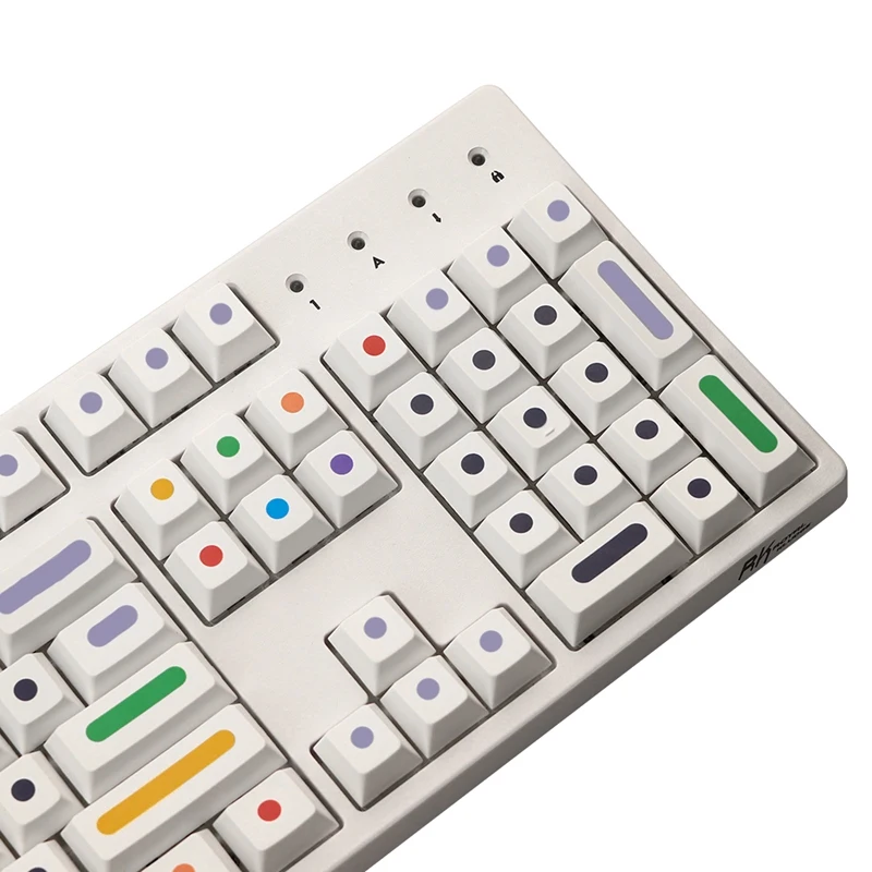 

128 Keys/Set White Colour Dots Keycaps Cherry Profile PBT Key Caps for MX Switch Mechanical Keyboard Dye Sublimation Key
