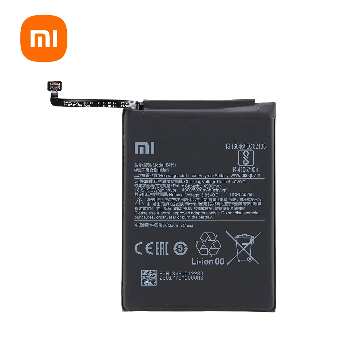 xiao mi 100 orginal bn51 5000mah battery for xiaomi redmi 8 redmi 8a redmi8 high quality phone replacement batteries free global shipping