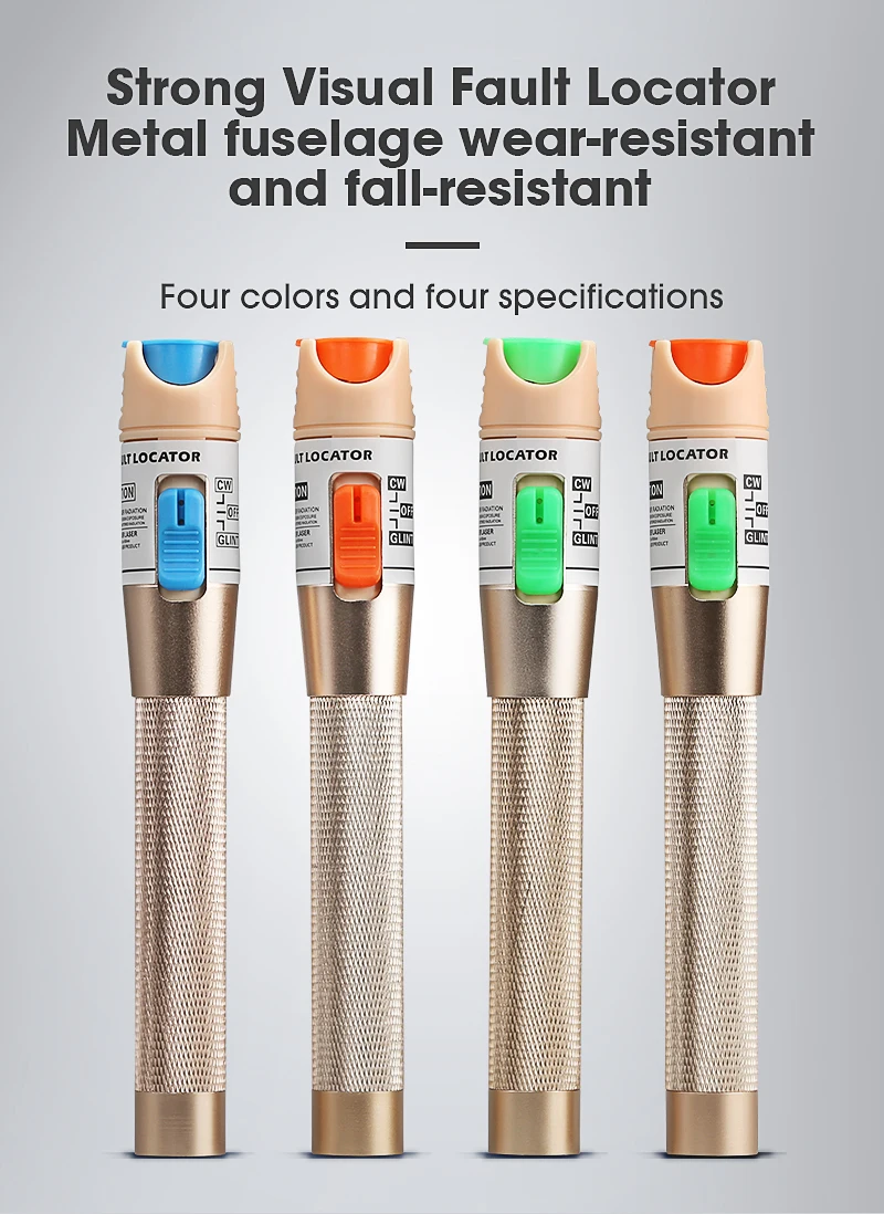 Золотистый высококачественный волоконный тестер с красным источником света 1-30km