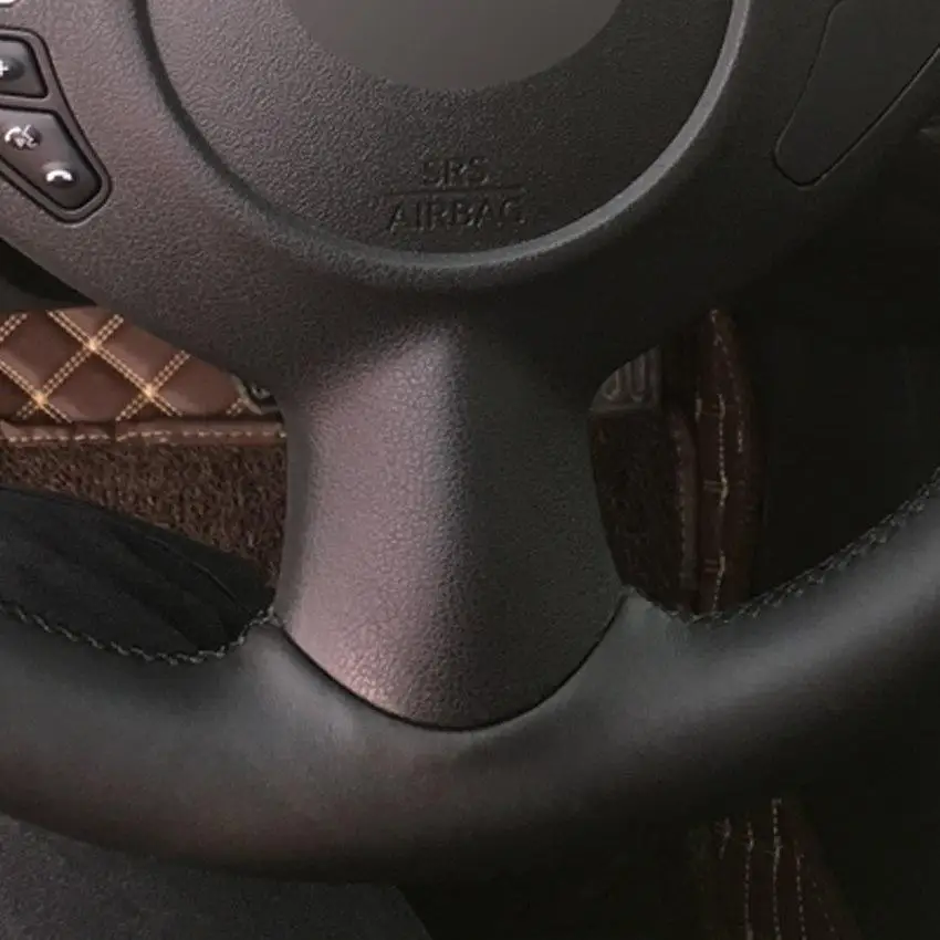 

Hand sewing custom Black Suede Car Steering Wheel Cover for for Infiniti FX FX35 FX37 FX50