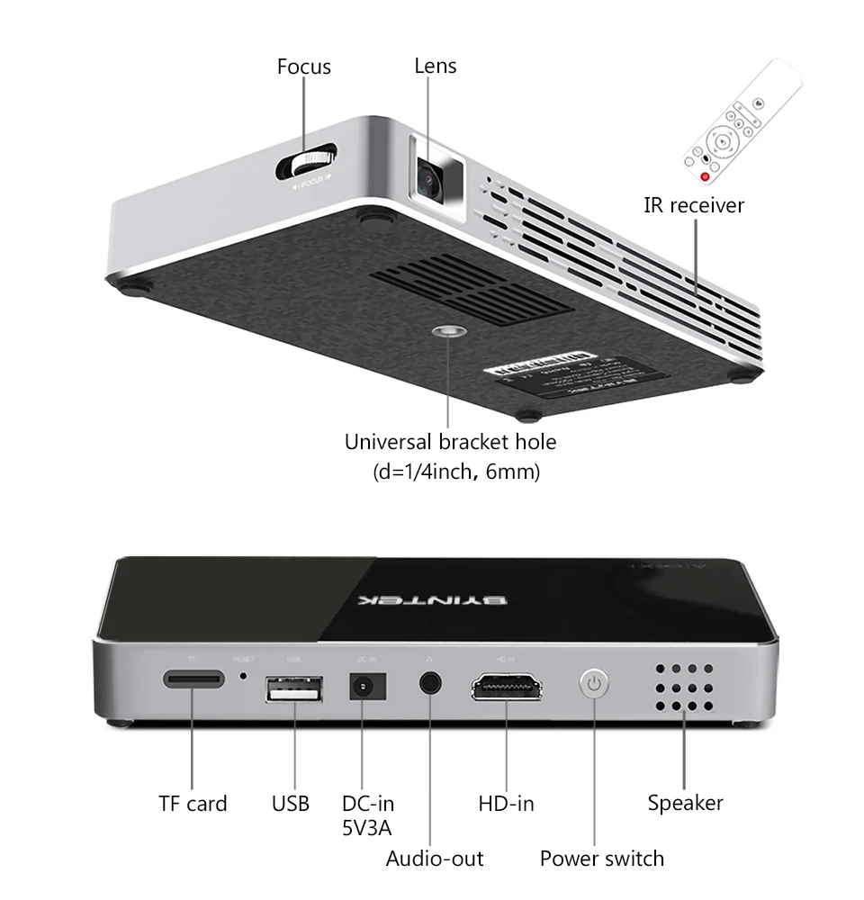 BYINTEK UFO P10 Портативный Умный домашний кинотеатр Android 7.1.2 OS Wifi мини HD светодиодный dlp проектор для Full 1080P MAX 4K для Iphone 11