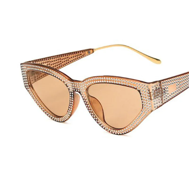 Женские солнцезащитные очки роскошные женские кошачий глаз мужские в стиле панк