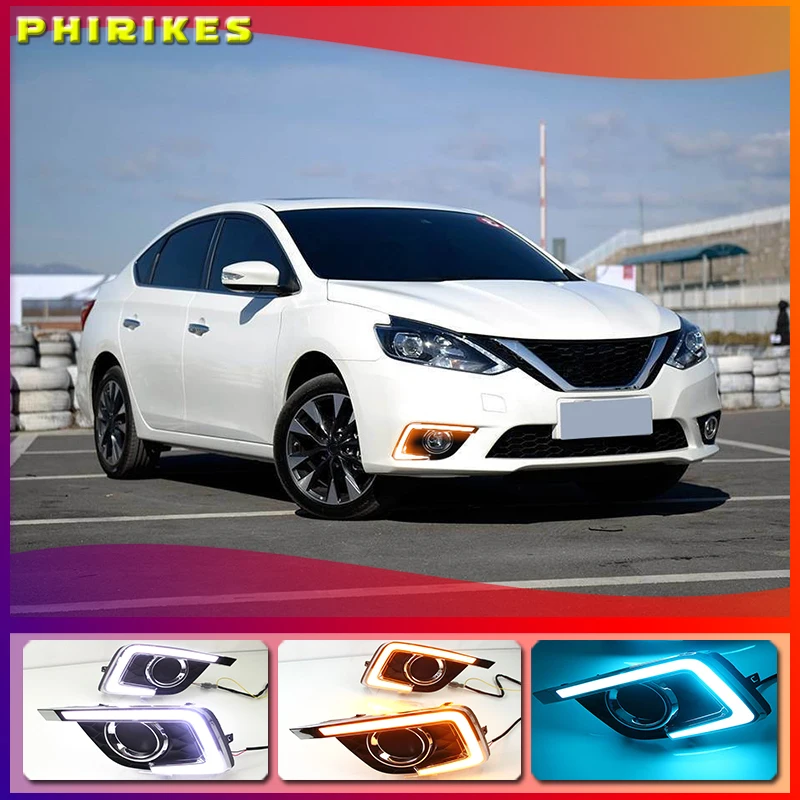 

2pcs For Nissan Sentra Sylphy 2016 2017 2018 headlight headlights LED Daytime Running Lights DRL fog lights